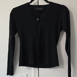 Express Black Fitted Button Down Shirt